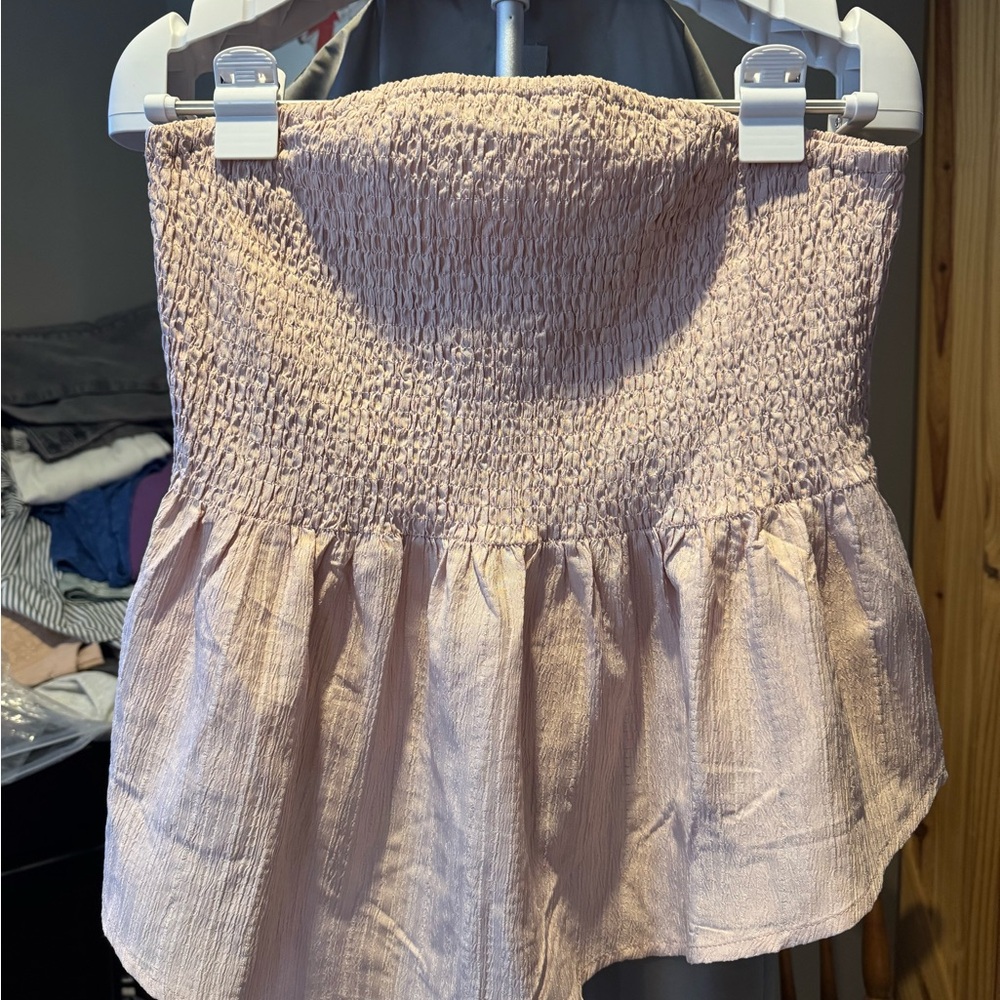 SHEIN Curve Blush Strapless Top